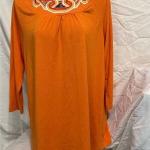 Bob Mackie Orange Tunic with Embroidery
